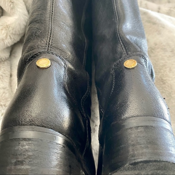 Ted Baker Black Leather Calf High Boots - Picture 9 of 13